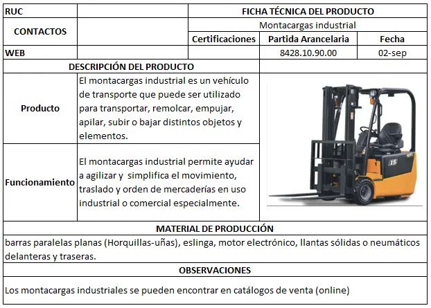 clasificacion arancelaria de montacargas - Cómo buscar la clasificación arancelaria