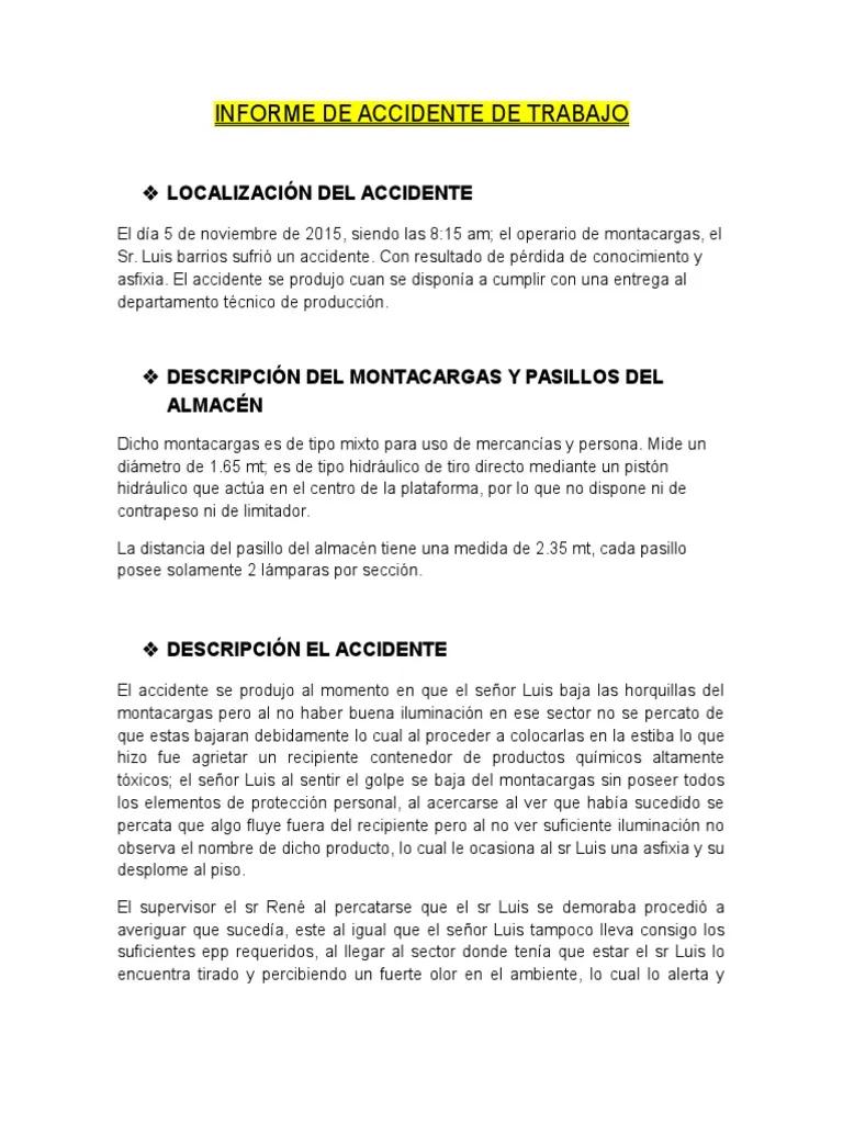 Ejemplos de Investigacion Accidentes de Trabajo con Montacargas - Cómo se realiza una investigación de los accidentes de trabajo ejemplos de investigacion accidentes de trabajo con montacargas - Cómo se realiza una investigación de los accidentes de trabajo