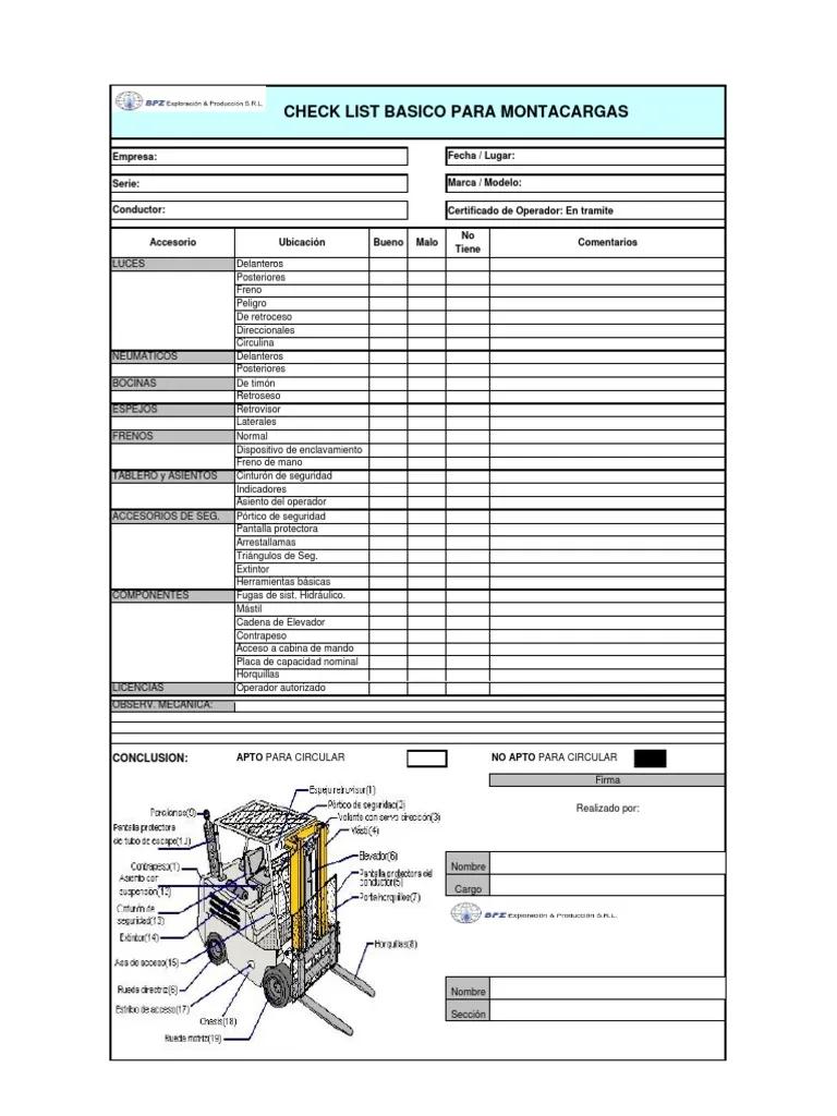 Checklist de Montacargas: Para Qué Sirve y Cómo Implementarla - Qué es un check list de máquinas check list montacargas para.que sirve - Qué es un check list de máquinas